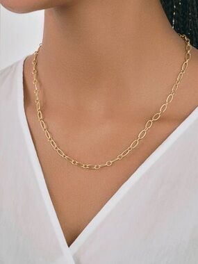BRAND NEW. Nordstrom 14k gold over silver, oval Link Necklace.